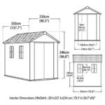 Newton 11’x7.5’ Plus Side Entry Plastic Shed Graphite - Image 4