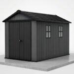 Newton 11’x7.5’ Plus Side Entry Plastic Shed Graphite - Image 6