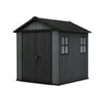 Newton 7’x7.5’ Plus Side Entry Plastic Shed Dark Grey - Image 4