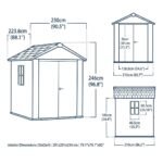Newton 7’x7.5’ Plus Side Entry Plastic Shed Dark Grey - Image 5