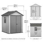 Newton 7’x7.5’ Plus Side Entry Plastic Shed Dark Grey - Image 6