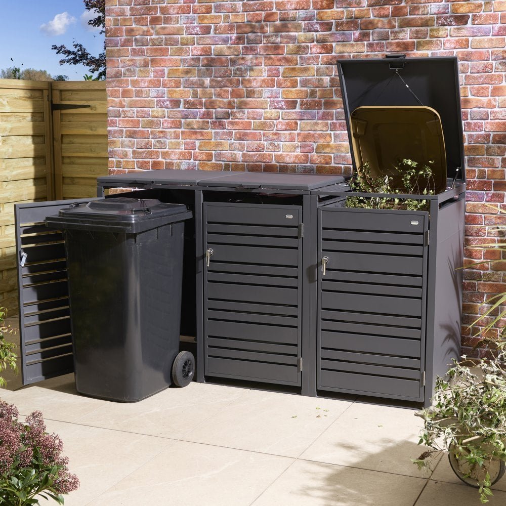chelsea-triple-bin-store-anthracite-p581-4202_image.jpg Chelsea Triple Bin Store - Anthracite - Image 1