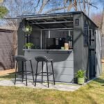 Suncast Cabana Entertainment Shed & Bar 8' x 7' - Cool Grey