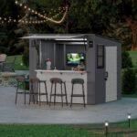 Suncast Cabana Entertainment Shed & Bar 8' x 7' - Cool Grey - Image 3